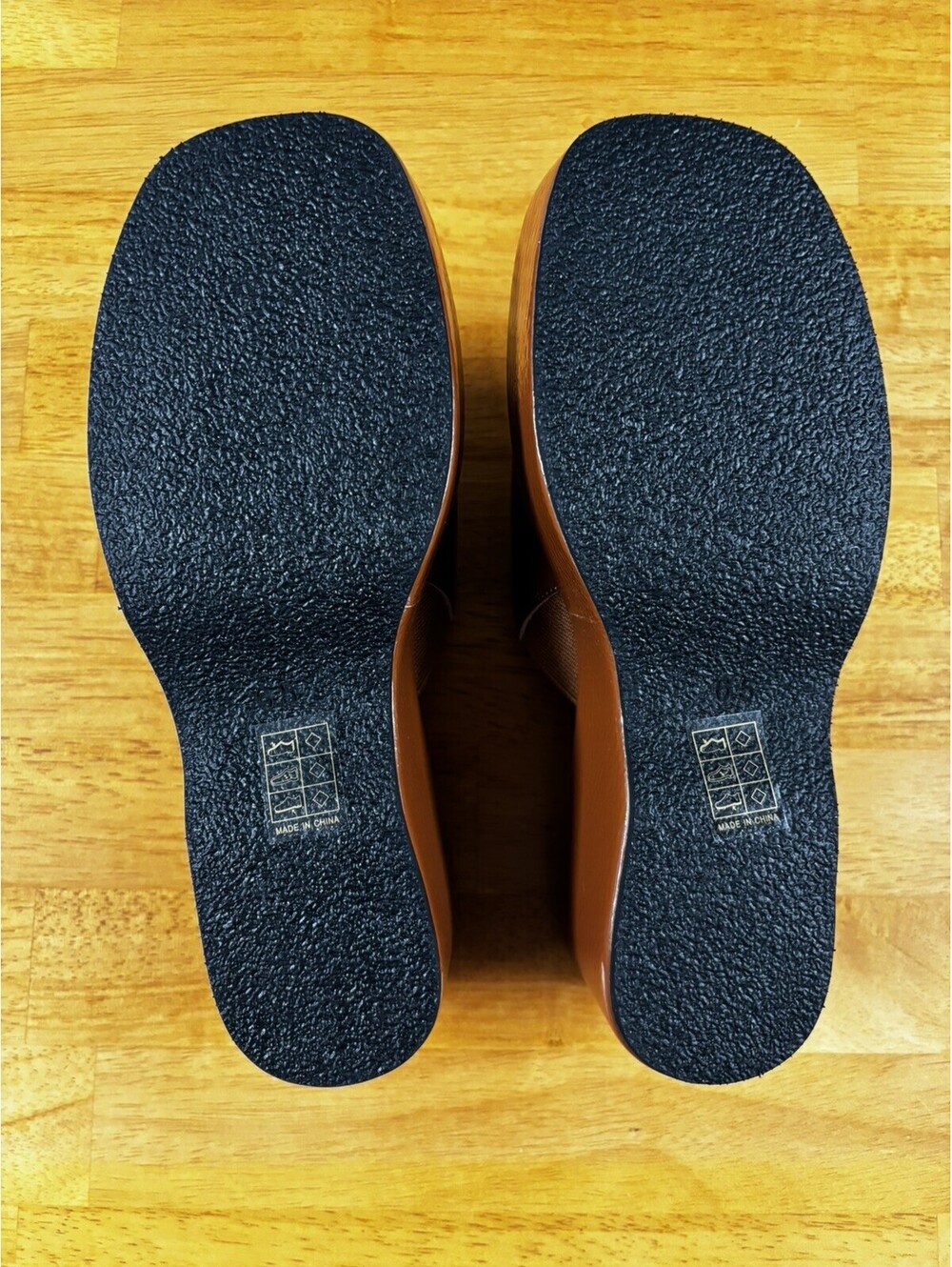 New Lisa Says Gah Cinnamon Dakota Platform Shoes Size 6.5 With Dust Bags - Picture 5 of 9